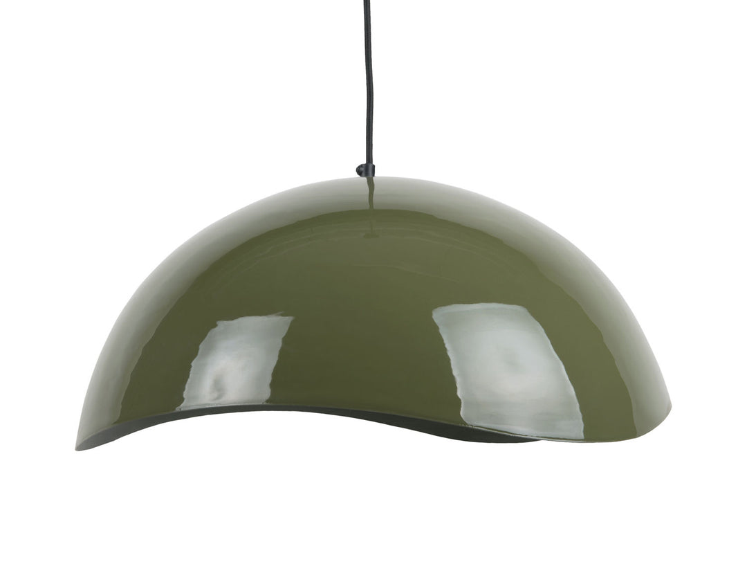 Leitmotiv Pendant lamp Waved large enamel jungle green