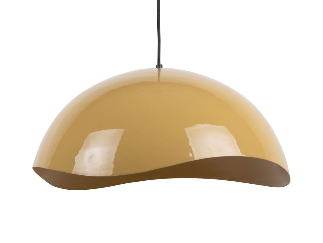 Leitmotiv Pendant lamp Waved large enamel honey yellow