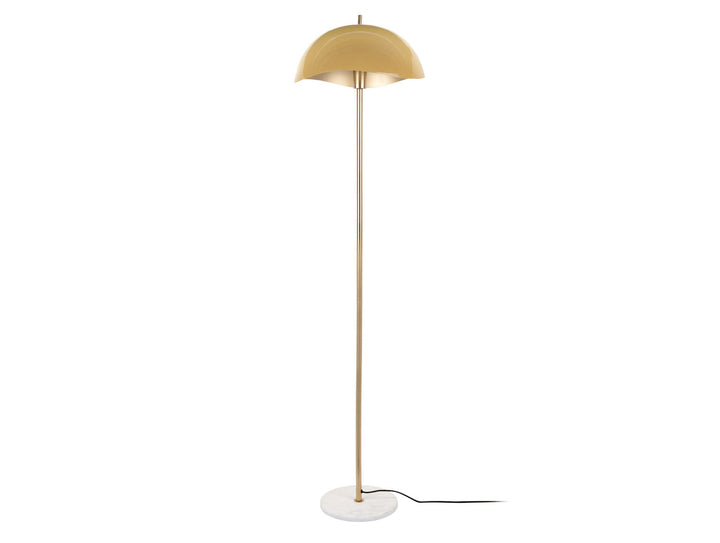 Leitmotiv Floor lamp Waved enamel honey yellow