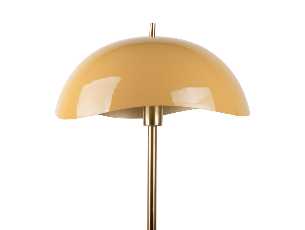 Leitmotiv Floor lamp Waved enamel honey yellow