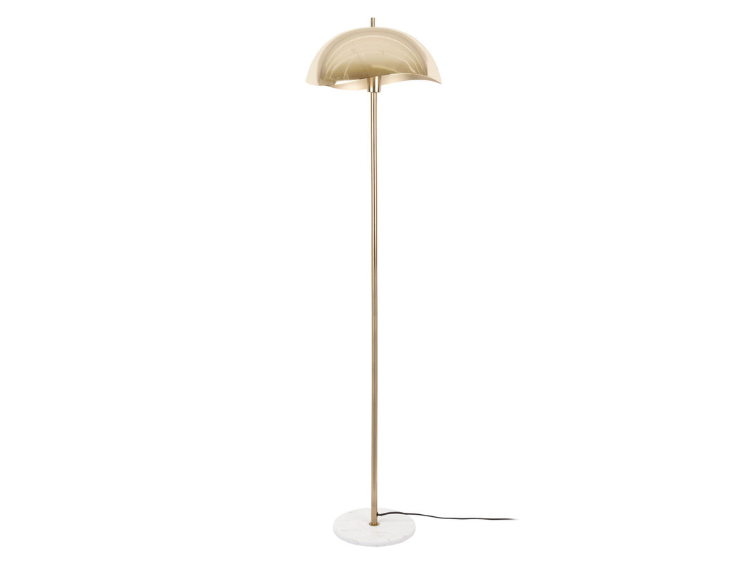 Leitmotiv Floor lamp Waved brushed gold plated