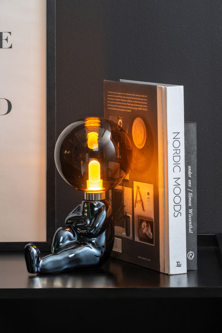 Leitmotiv Table lamp Joey LED ceramic black plated