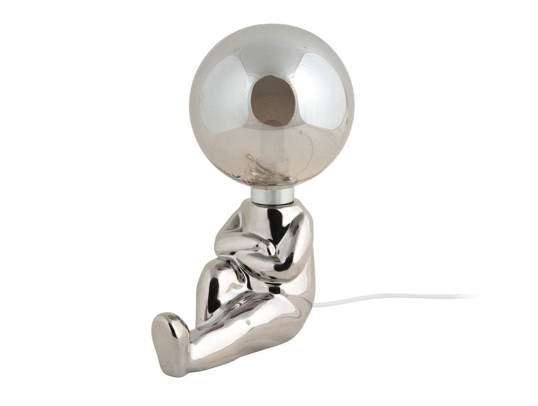 Leitmotiv Table lamp Joey LED ceramic chrome plated