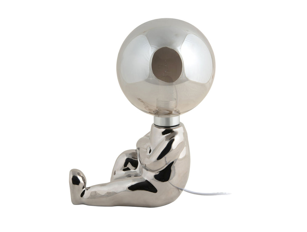 Leitmotiv Table lamp Joey LED ceramic chrome plated