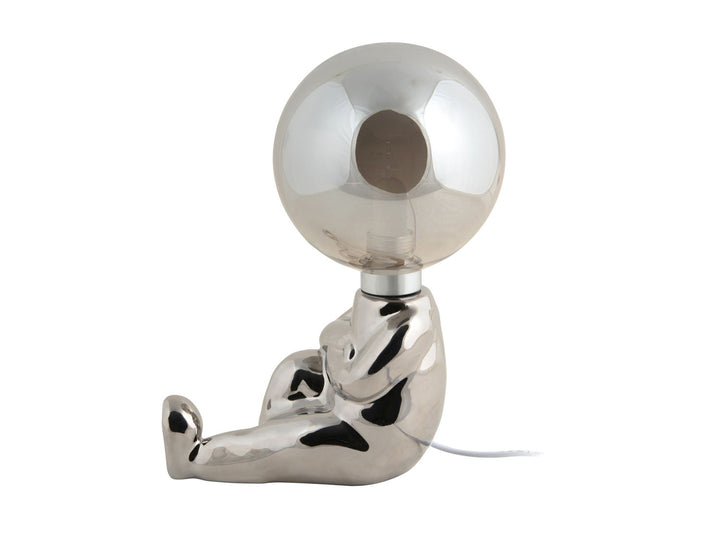 Leitmotiv Table lamp Joey LED ceramic chrome plated