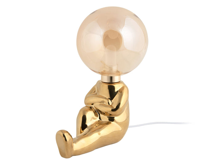 Leitmotiv Table lamp Joey LED ceramic gold plated
