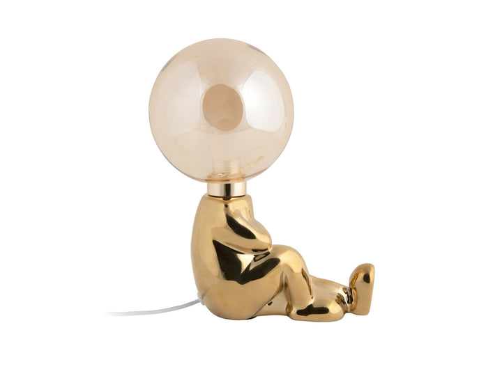 Leitmotiv Table lamp Joey LED ceramic gold plated