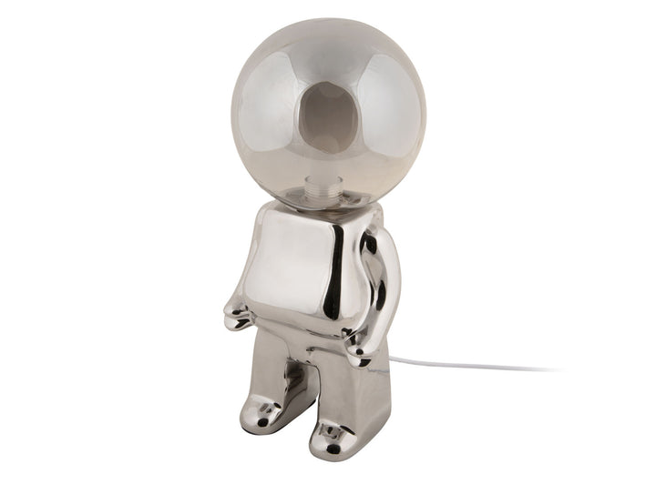 Leitmotiv Table lamp Ross LED ceramic chrome plated