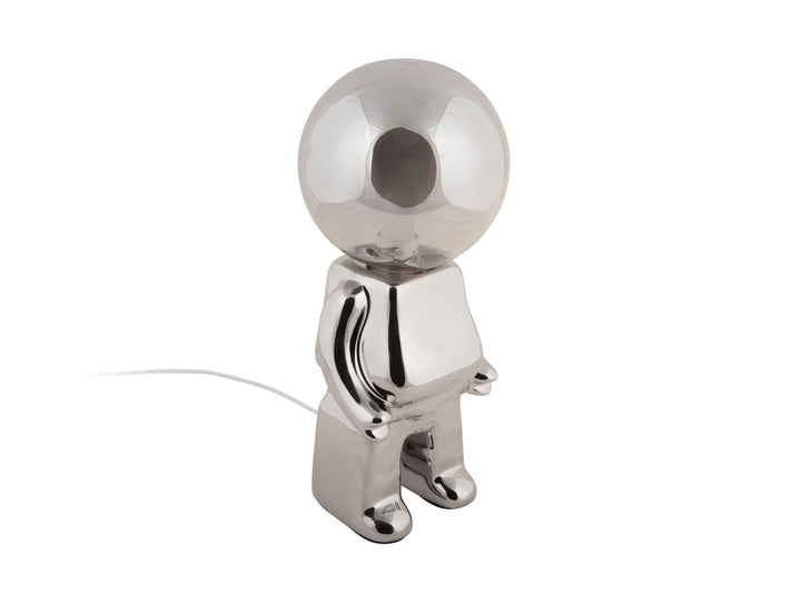 Leitmotiv Table lamp Ross LED ceramic chrome plated