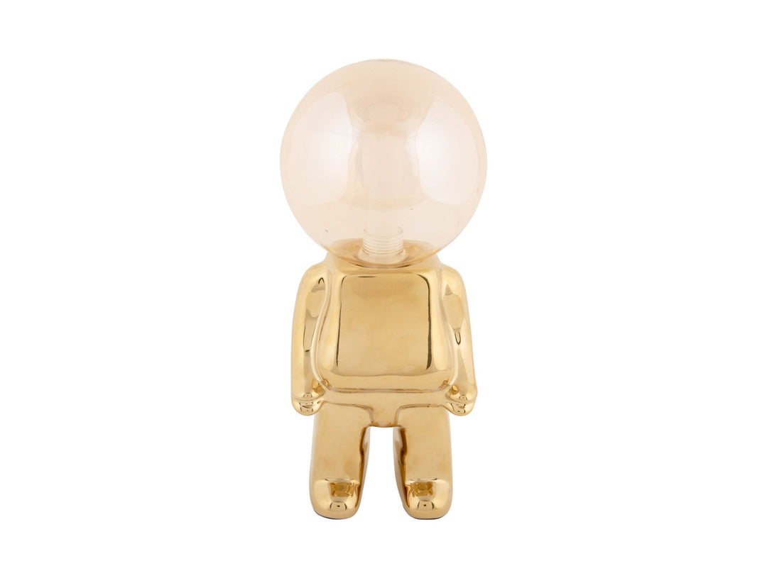 Leitmotiv Table lamp Ross LED ceramic gold plated
