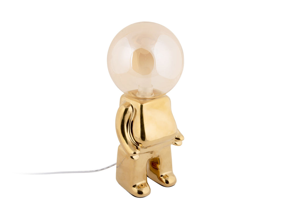 Leitmotiv Table lamp Ross LED ceramic gold plated