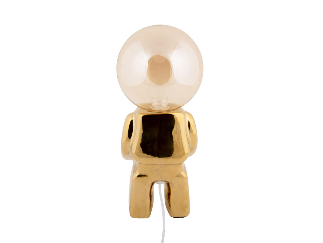 Leitmotiv Table lamp Ross LED ceramic gold plated