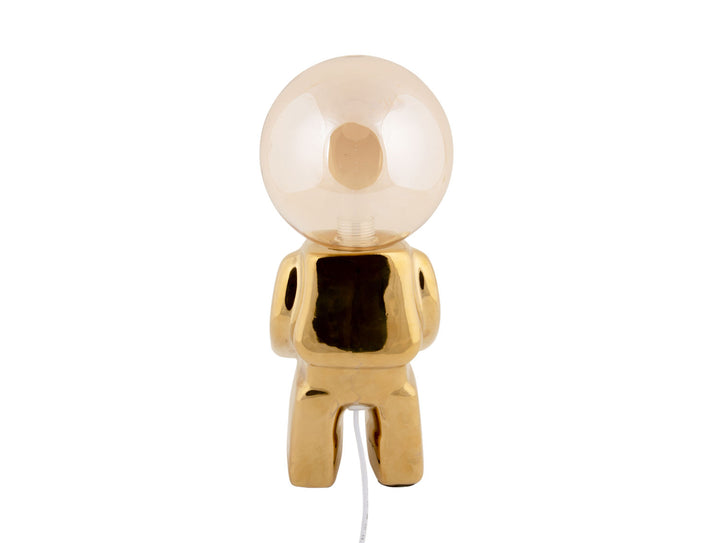 Leitmotiv Table lamp Ross LED ceramic gold plated