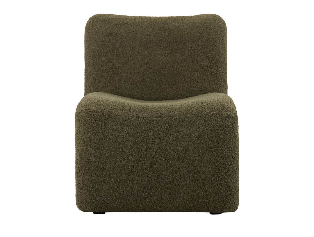 Leitmotiv Chair Fuerza teddy curl moss green