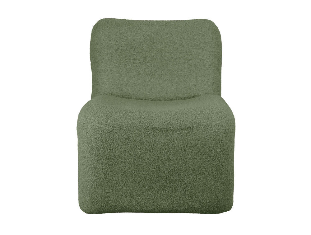 Leitmotiv Chair Fuerza teddy curl moss green