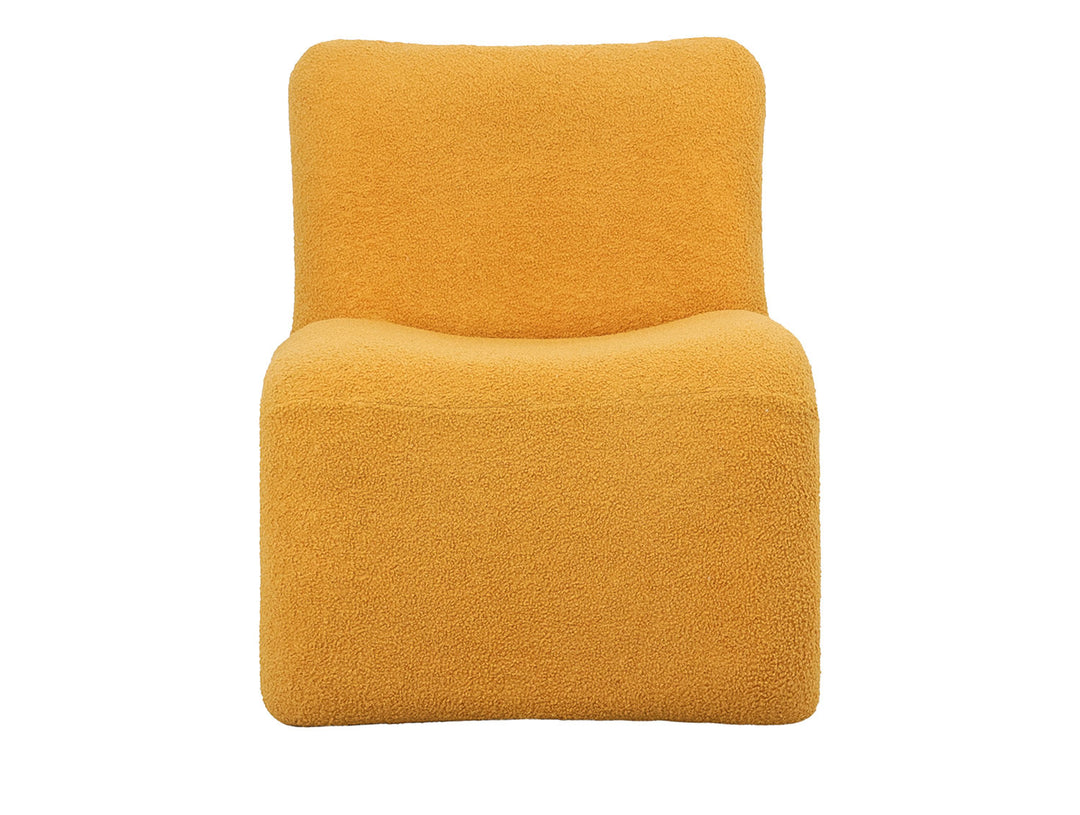 Leitmotiv Chair Fuerza teddy curl ochre yellow