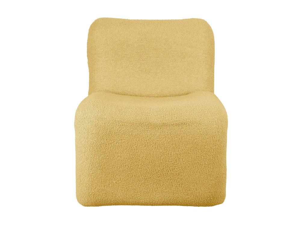 Leitmotiv Chair Fuerza teddy curl ochre yellow