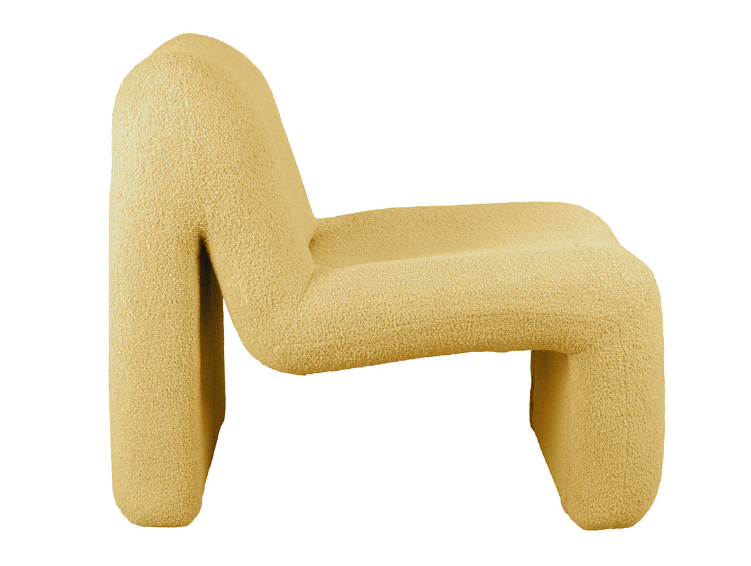 Leitmotiv Chair Fuerza teddy curl ochre yellow