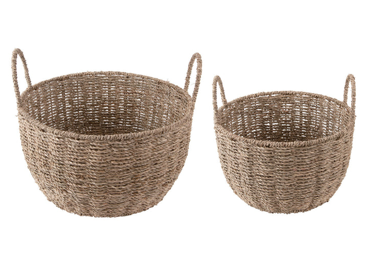 present time Basket set Save seagrass medium, Set of 2pcs