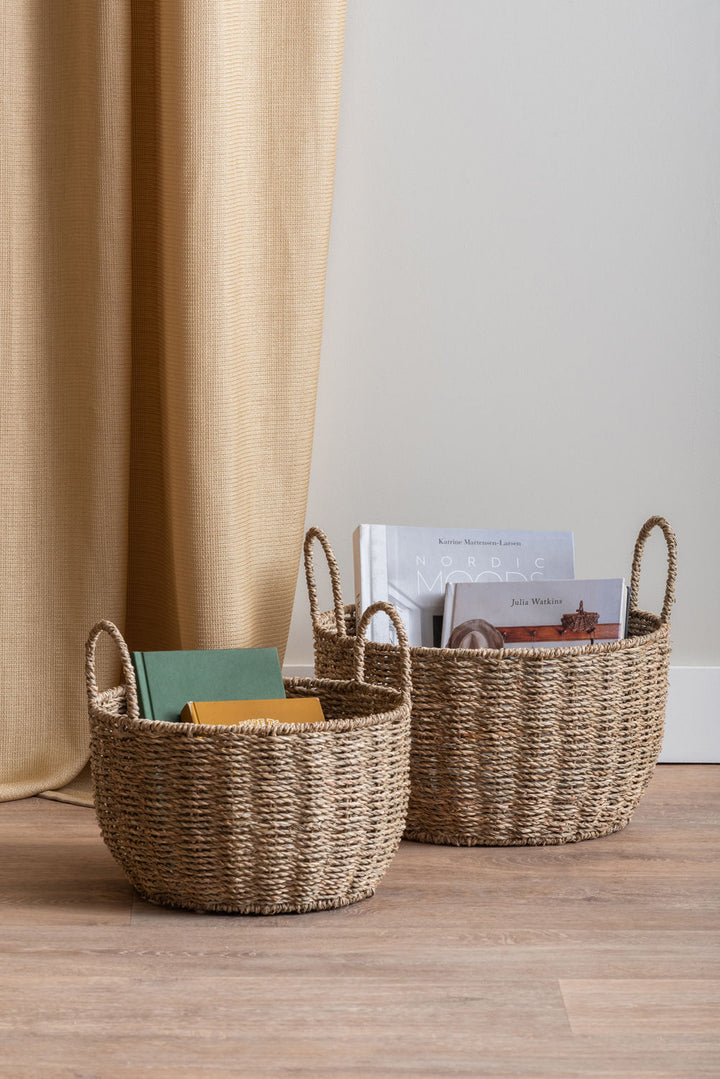 present time Basket set Save seagrass medium, Set of 2pcs
