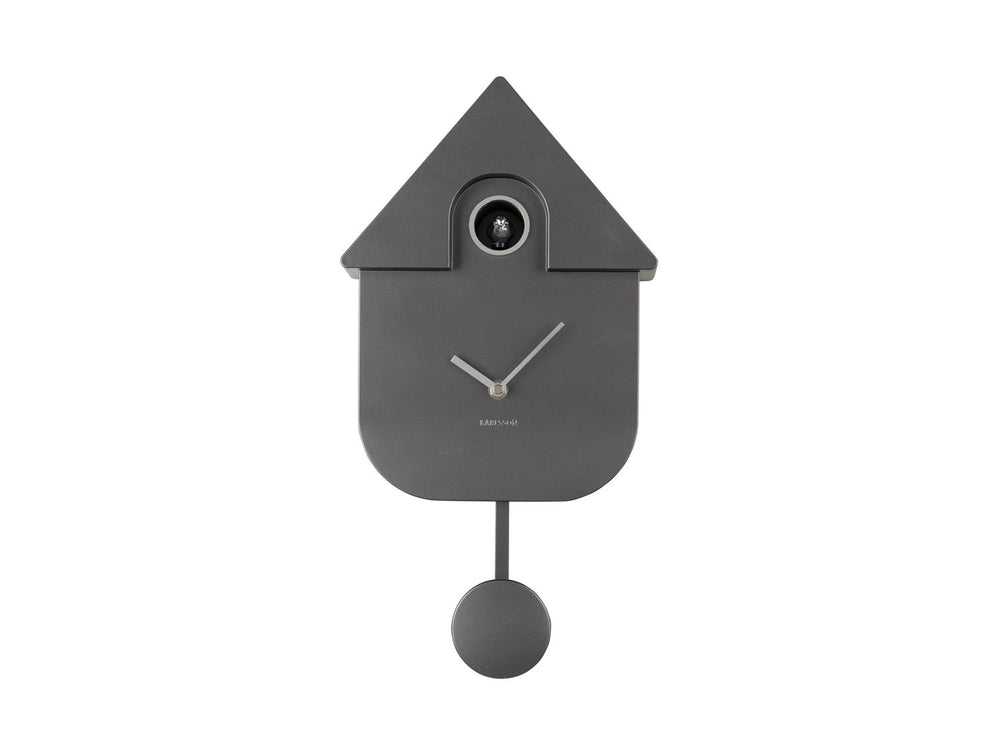 Karlsson Wall clock Modern Cuckoo ABS metallic dark grey