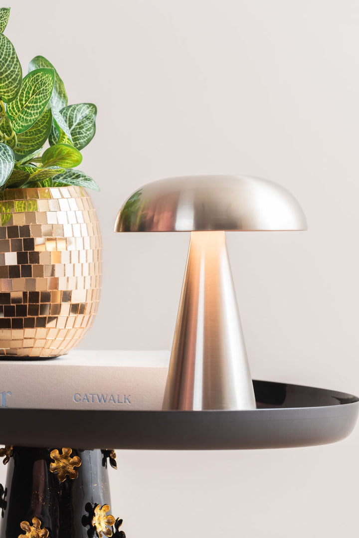 Leitmotiv Table lamp Rachel LED iron brushed nickel