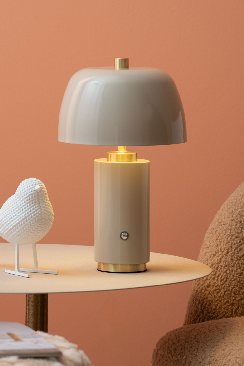 Leitmotiv Table lamp Freya LED iron warm grey