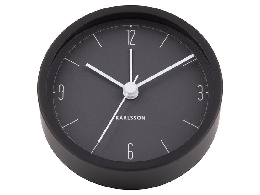 Karlsson Alarm clock Numbers & Lines iron matt black