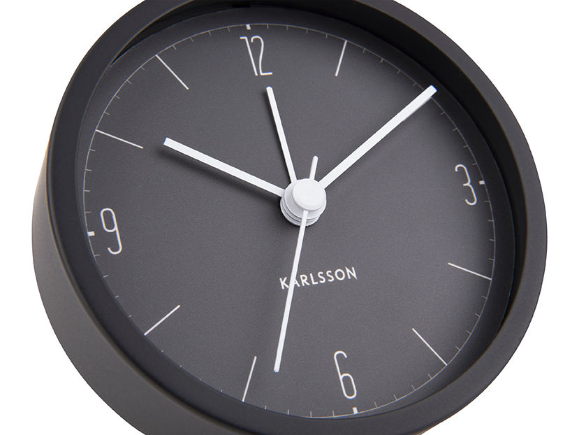 Karlsson Alarm clock Numbers & Lines iron matt black