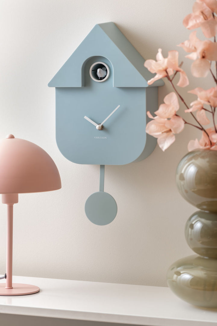 Karlsson Wall clock Modern Cuckoo ABS soft blue