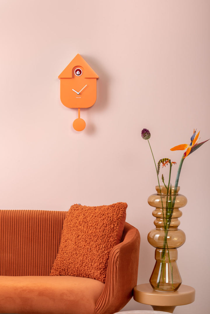 Karlsson Wall clock Modern Cuckoo ABS bright orange