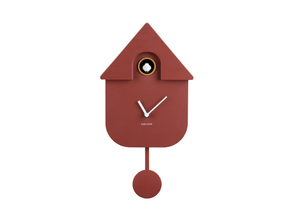 Karlsson Wall clock Modern Cuckoo ABS red ochre