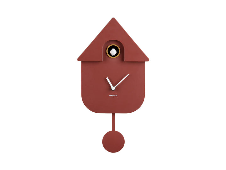 Karlsson Wall clock Modern Cuckoo ABS red ochre