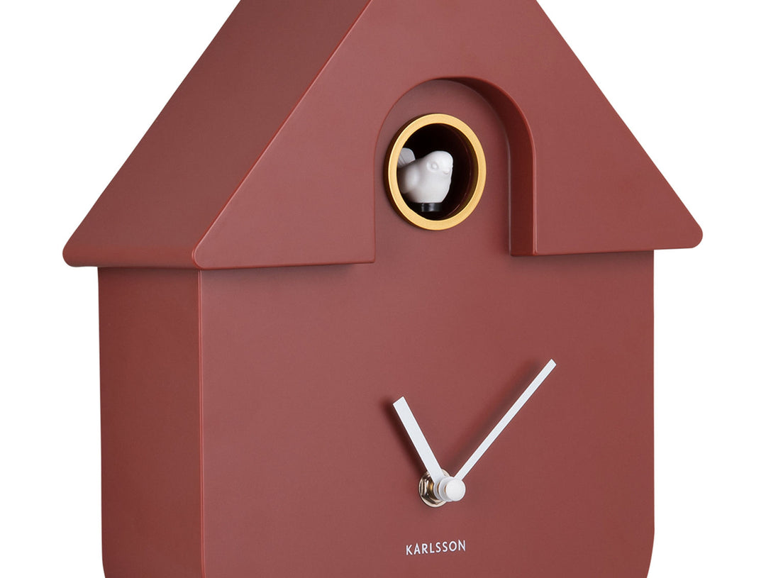 Karlsson Wall clock Modern Cuckoo ABS red ochre