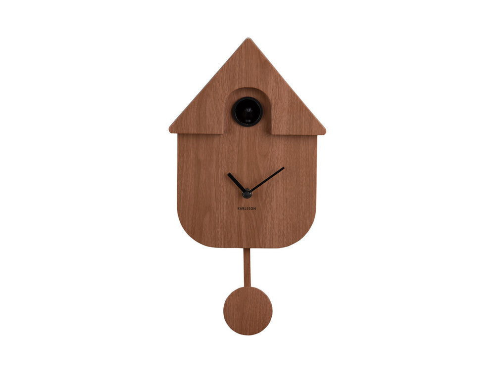 Karlsson Wall clock Modern Cuckoo dark wood print