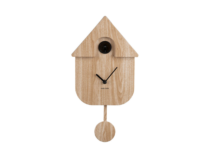 Karlsson Wall clock Modern Cuckoo light wood print