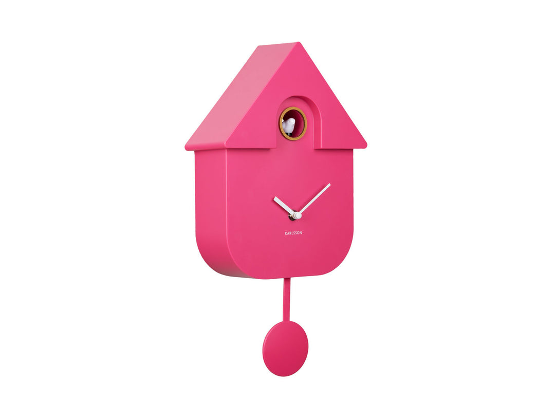 Karlsson Wall clock Modern Cuckoo ABS bright pink