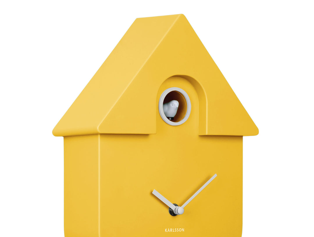 Karlsson Wall clock Modern Cuckoo ABS bright yellow