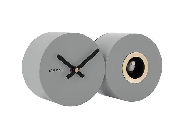 Karlsson Wall clock Duo Cuckoo matt mouse grey