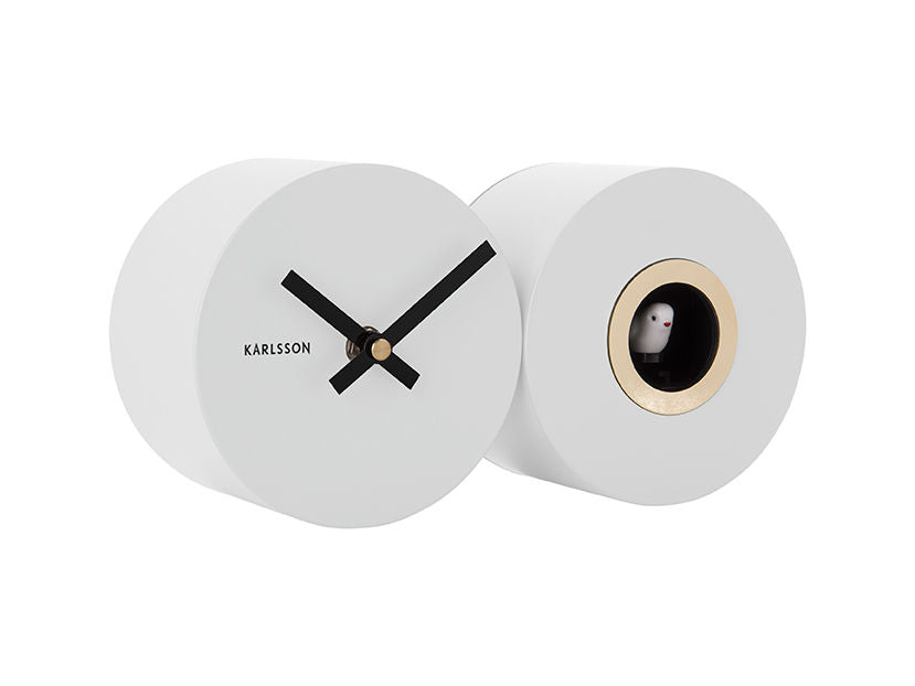 Karlsson Wall clock Duo Cuckoo matt white