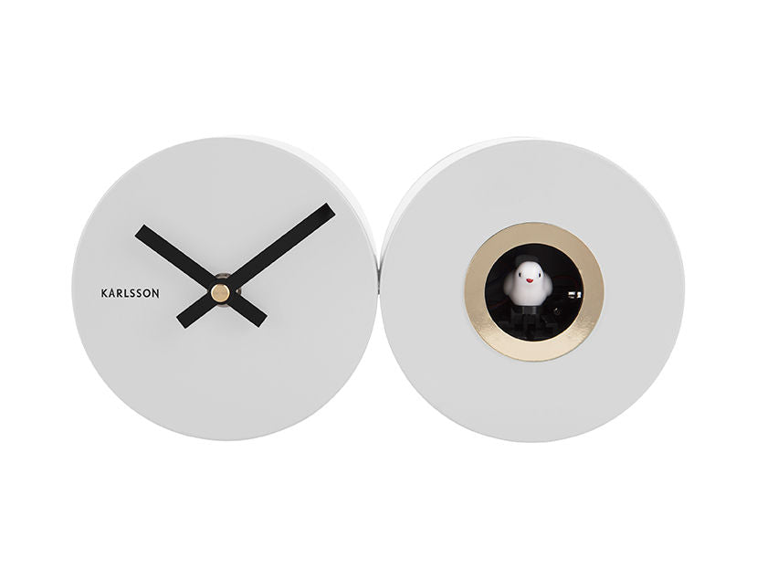 Karlsson Wall clock Duo Cuckoo matt white