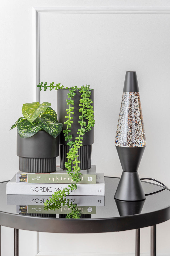 Leitmotiv Table lamp Glitter black - Aunór