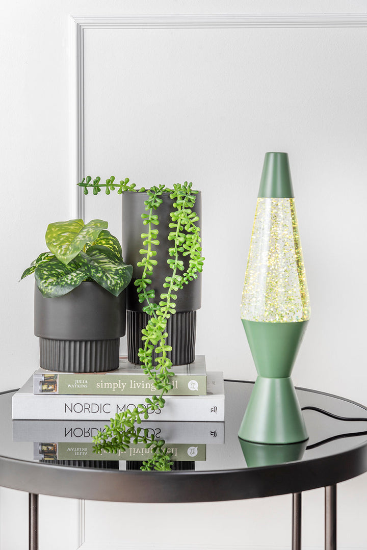 Leitmotiv Table lamp Glitter jungle green