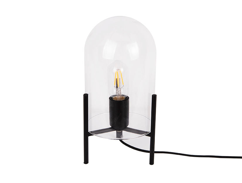 Leitmotiv Table lamp Glass Bell clear, black frame