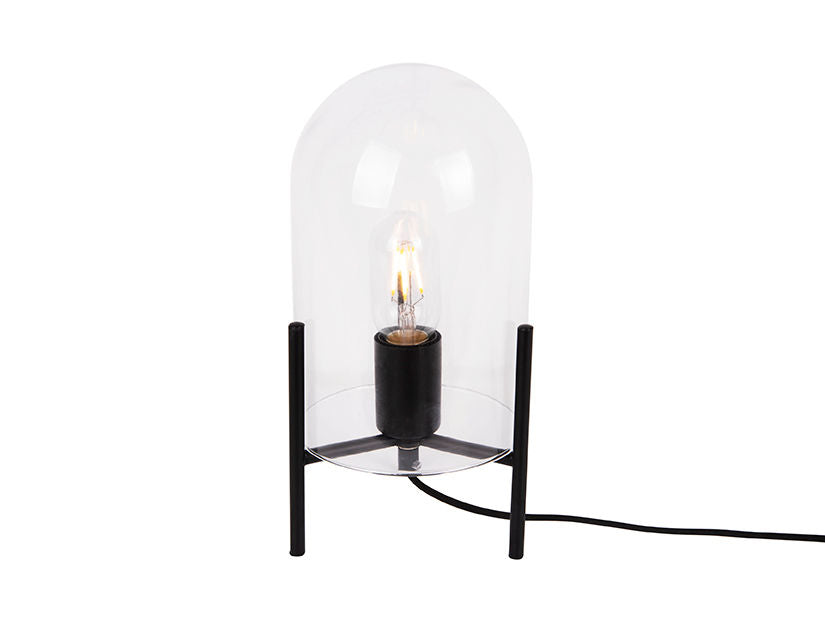 Leitmotiv Table lamp Glass Bell clear, black frame