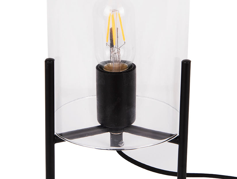 Leitmotiv Table lamp Glass Bell clear, black frame