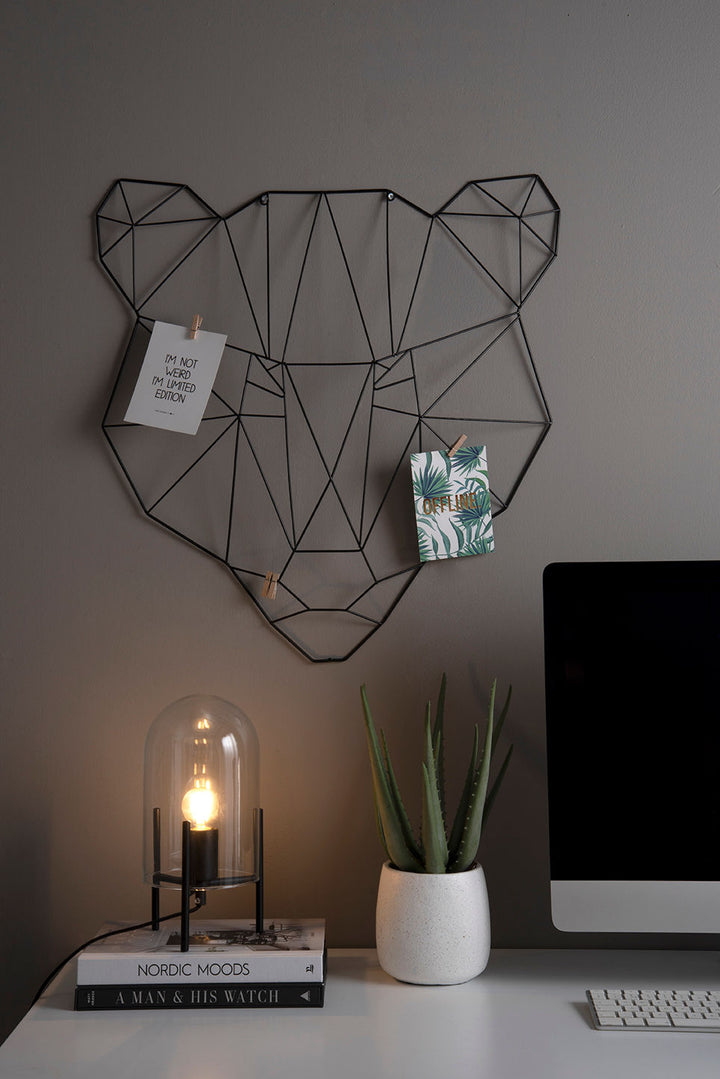 Leitmotiv Table lamp Glass Bell clear, black frame
