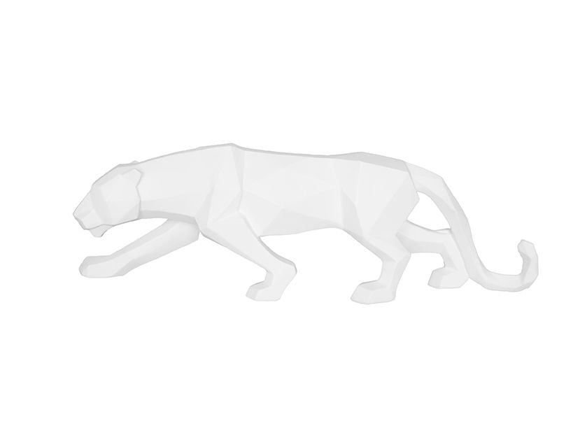 present time Statue Origami Panther polyresin matt white