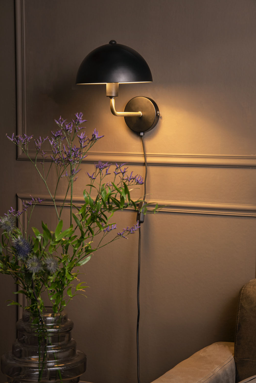 Leitmotiv Wall Lamp Bonnet metal matt black