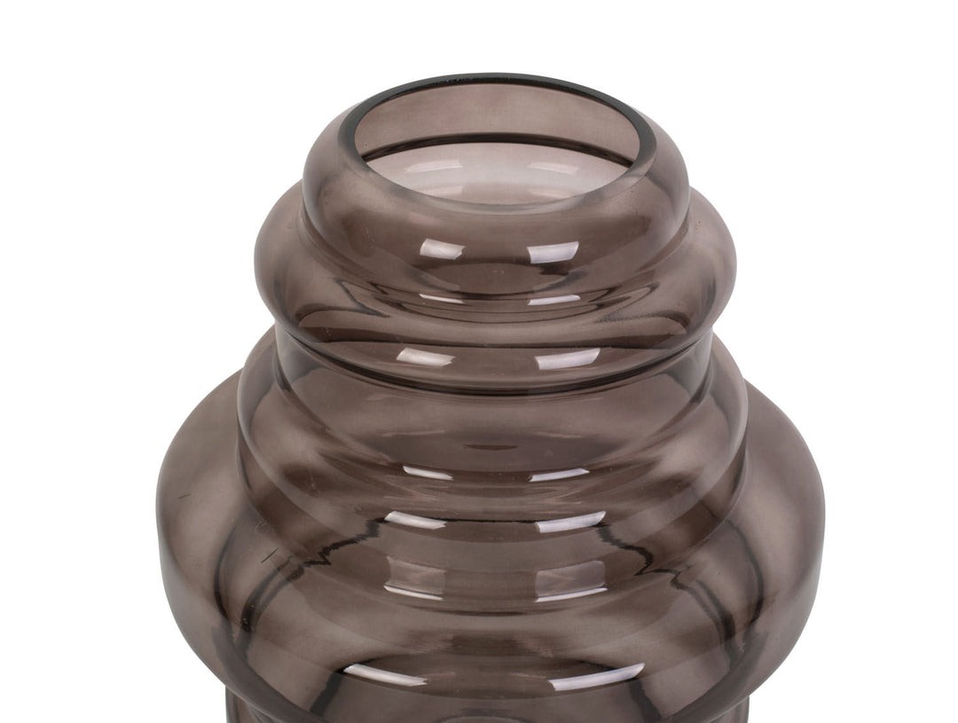 present time Vase Distinct glass chocolate brown large